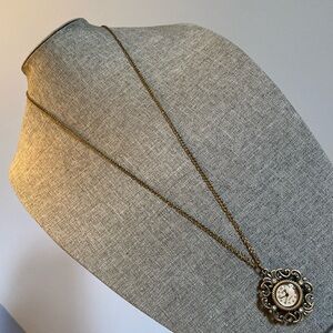 Vtg Pendant Watch Necklace